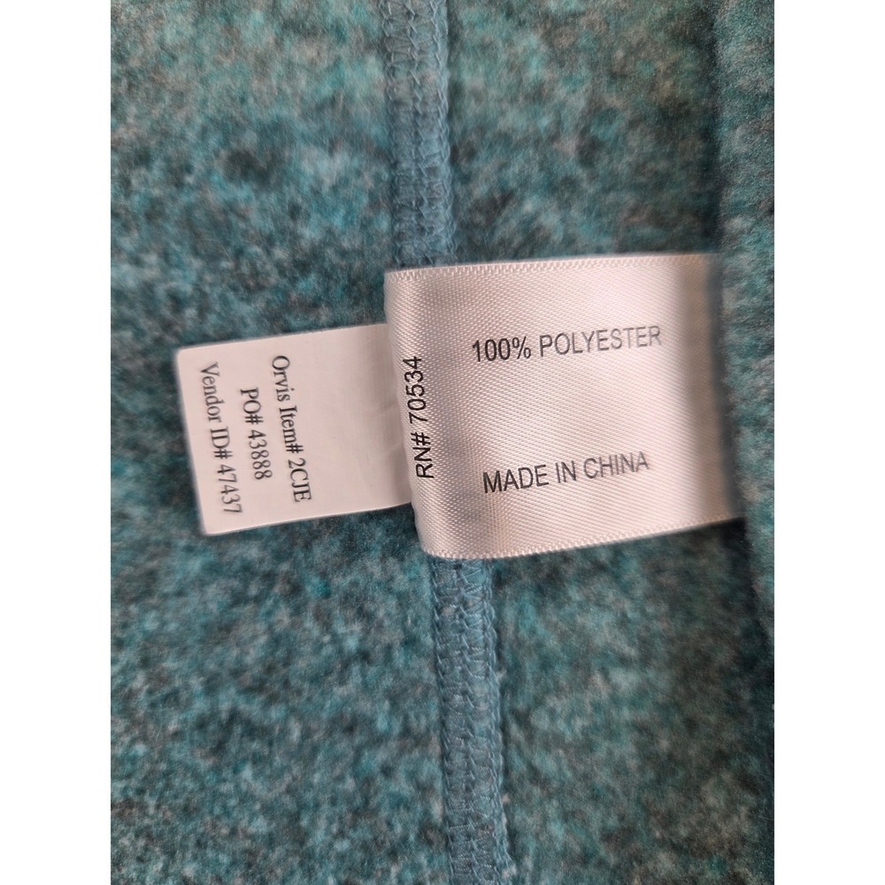 Orvis Womens Sweater Fleece Vest Teal Blue Marl Full Zip Sleeveless Jacket Small - Picture 7 of 8